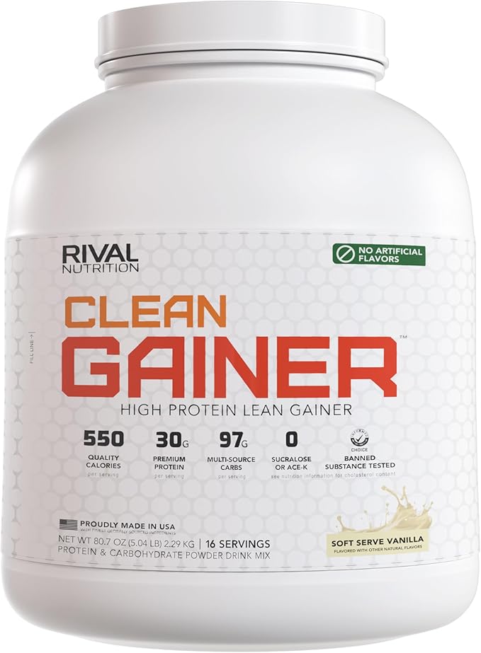 RIVAL NUTRITION Naturally Flavored Clean Gainer (5lb, Soft Serve Vanilla)