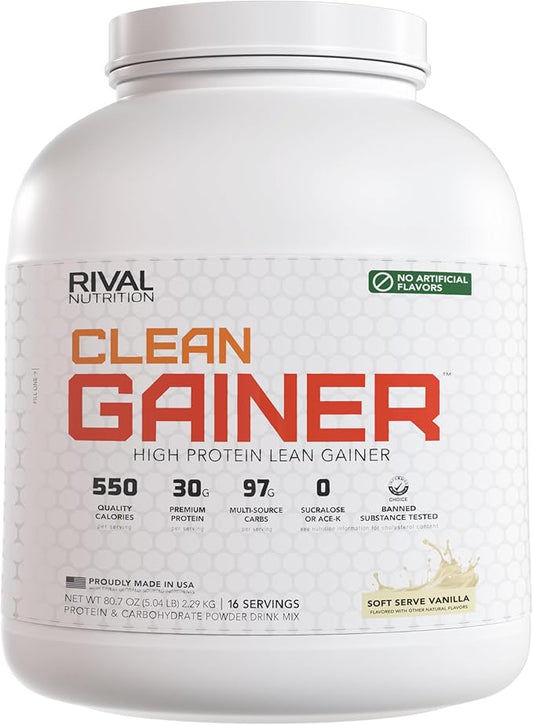 RIVAL NUTRITION Naturally Flavored Clean Gainer (5lb, Soft Serve Vanilla)