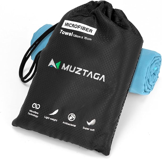 Microfiber Beach Towel-Perfect for Travel, Sports, Camping, Swimming, Yoga, Gym- Quick Dry, Sand Free, Compact, Lightweight, Absorbent (Marine Blue,Large(160x90cm, 63x35”))