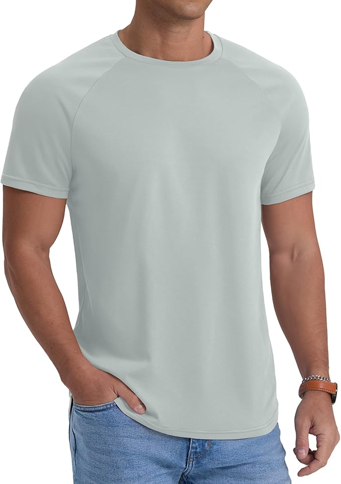 Askdeer Men's T-Shirt Short Sleeve Quick Dry Shirts Lightweight Workout Athletic Tees for Running, Beach, Hiking