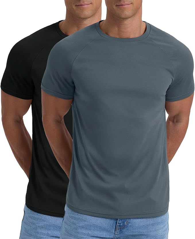Askdeer Men's T-Shirt Short Sleeve Quick Dry Shirts Lightweight Workout Athletic Tees for Running, Beach, Hiking