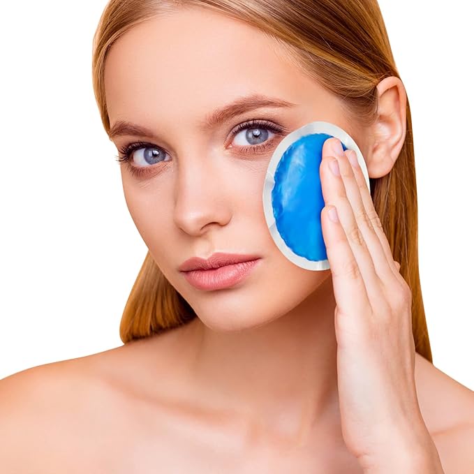 MR.ICE Small Round Ice Packs for Injuries Reusable Soft Gel Cold Packs Wrap for Kids - 12 Mini Ice Packs Cold Compress for Face After Surgery, Breastfeeding, Wisdom Teeth, Dark Circles, Kids Fever