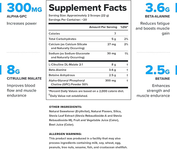 LEGION Pulse Pre Workout Supplement - All Natural Nitric Oxide Preworkout Drink Creatine Free Naturally Sweetened Beta Alanine Citrulline Alpha GPC - Caffeine Free Strawberry Kiwi Pre Workout Powder