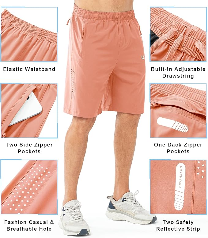 NORTHYARD Men's Athletic Running Shorts Quick Dry Workout Shorts 7"/ 5"/ 9" Lightweight Sports Gym Basketball Tennis Hiking