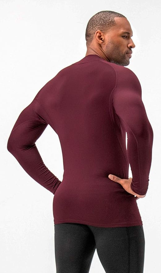 DEVOPS 2 Pack Men's Thermal Turtle Mock Neck Shirts, Compression Long Sleeve Tops and Hoodies