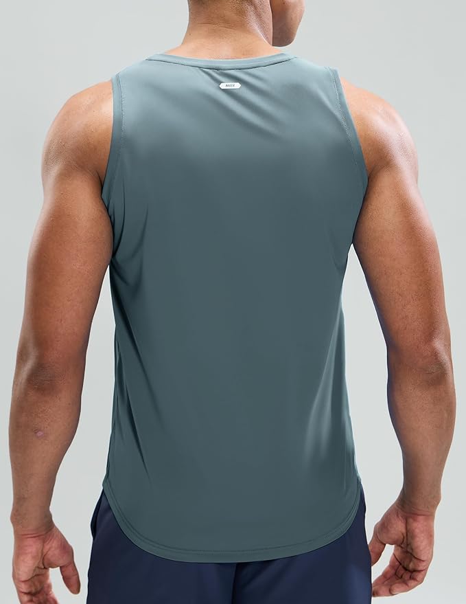 MIER Men's Tank Tops Workout Sleeveless Tee Shirts Muscle Athletic Gym Running Beach Tanks for Men, Quick Dry