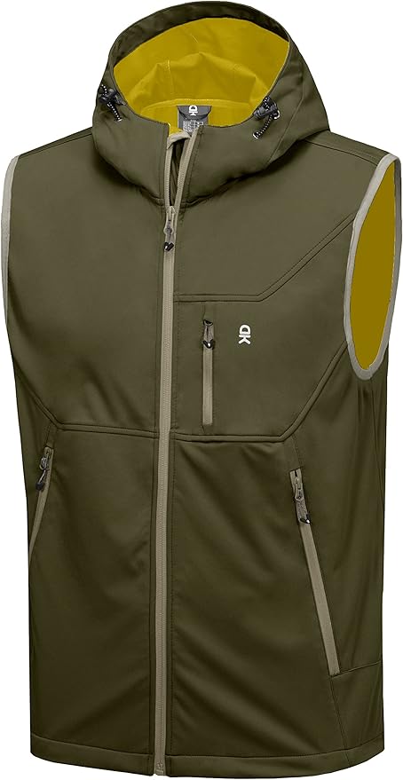 Little Donkey Andy Men's Lightweight Softshell Vest Windproof Sleeveless Jacket for Travel Hiking Running Golf