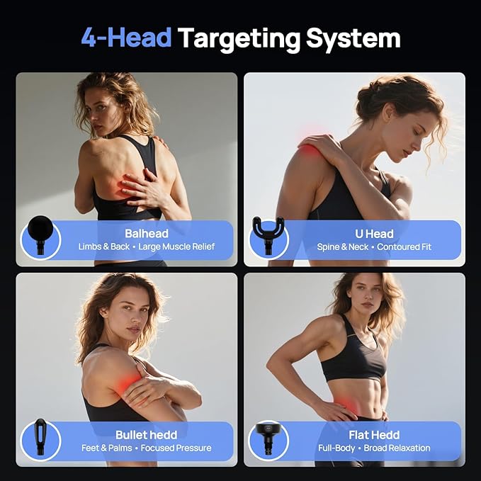 Mini Massage Gun Deep Tissue, Handheld Portable Mini Travel Size Percussion Deep Tissue Massager with 4 Attachments & 5 Speeds,Ideal Gift for Men & Women, Black