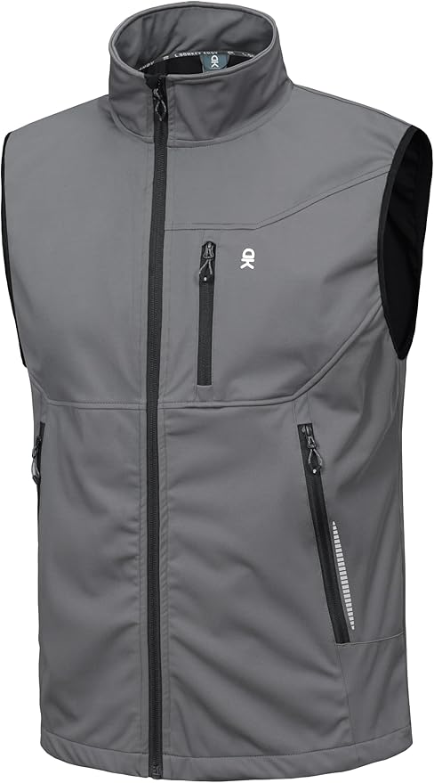 Little Donkey Andy Men's Lightweight Softshell Vest Windproof Sleeveless Jacket for Travel Hiking Running Golf