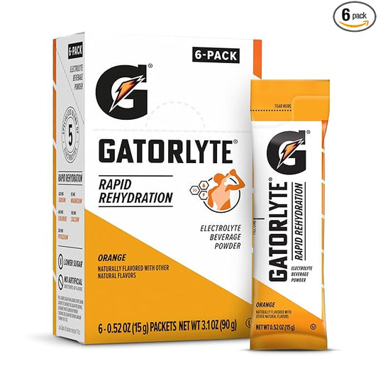 Gatorlyte Powder Orange, 16.9oz (Pack of 6)