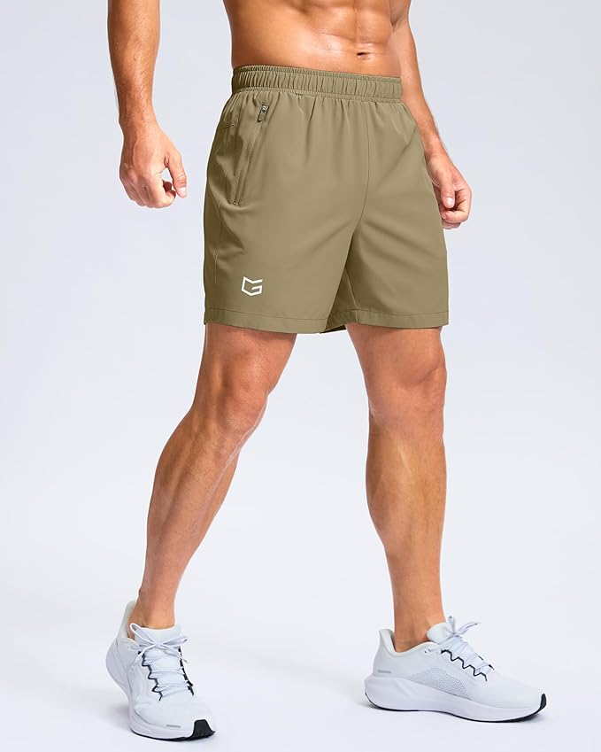 G Gradual Men's Athletic Running Shorts with Zipper Pockets Quick Dry 7"/ 5"/ 9" Workout Gym Shorts for Basketball Hiking
