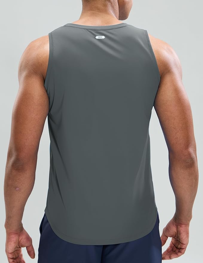 MIER Men's Tank Tops Workout Sleeveless Tee Shirts Muscle Athletic Gym Running Beach Tanks for Men, Quick Dry