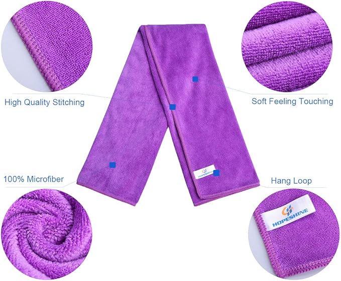 HOPESHIN Gyms Yoga Towels - Absorbent Microfiber Workout Towels for Men & Women, Soft, Fast Drying 3 Pack, 16x32 Inch