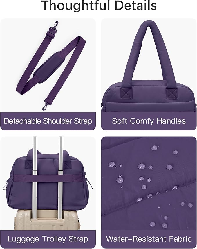 oscaurt Gym Bag for Women Lightweight Duffle Bag for Travel with Toiletry Pouch Water Resistant Carry On Weekender Overnight Duffel