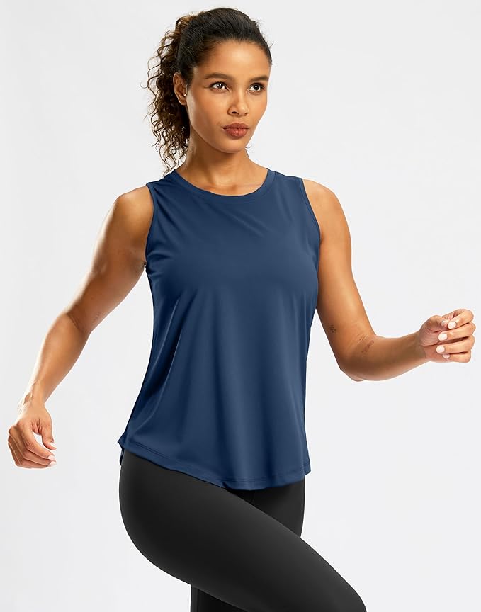 G Gradual Workout Tank Top for Women Sleeveless Athletic Yoga Tops High Neck Quick Dry Running Tennis Sports Shirts for Women