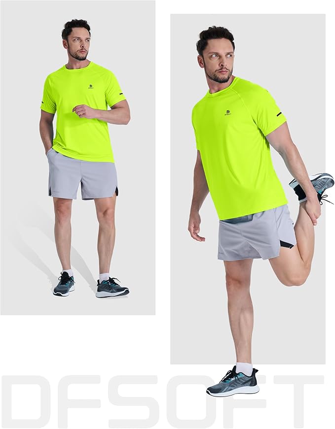 Men's Short Sleeve Workout Shirts Quick Dry Lightweight T-Shirts Gym Running Athletic Tshirt for Summer