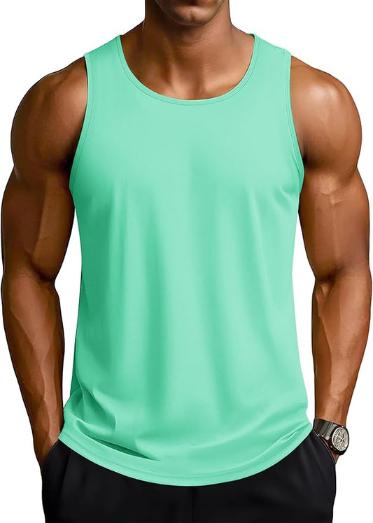 TACVASEN Men's Workout Tank Tops Sleeveless UPF 50+ Summer Sun Shirts Quick Dry for Running Swim Gym Beach