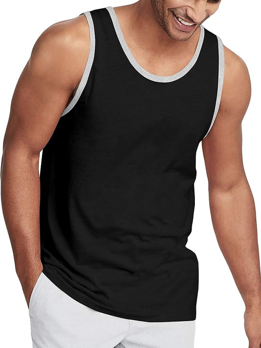 Hat and Beyond Mens Tank Top Soft Performance Boxing Gym Shirts Plain Muscle Tee