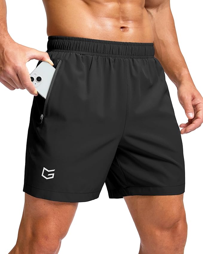 G Gradual Men's Athletic Running Shorts with Zipper Pockets Quick Dry 7"/ 5"/ 9" Workout Gym Shorts for Basketball Hiking