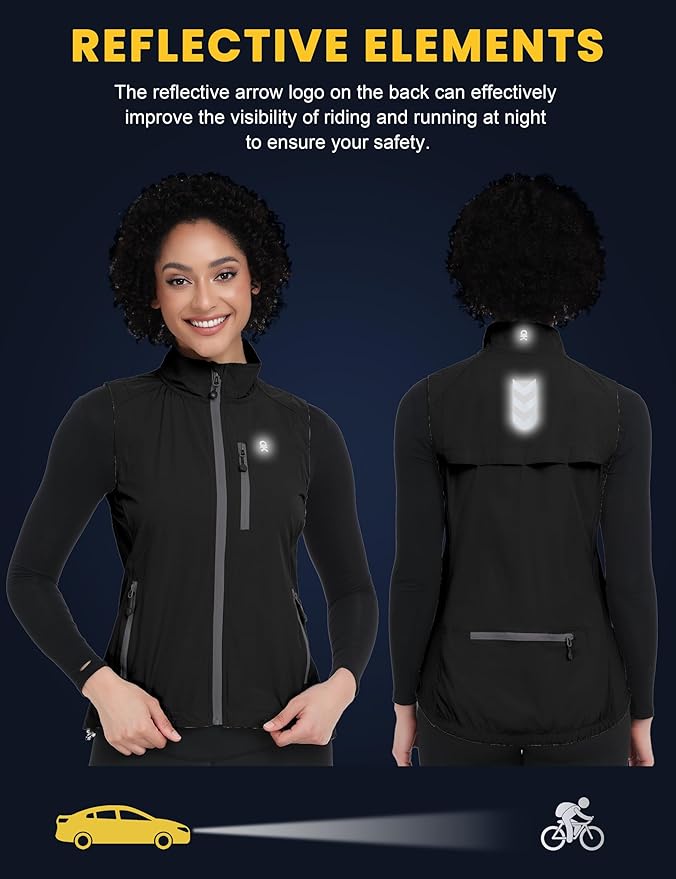 Little Donkey Andy Women's Lightweight Quick Dry Vest Summer Windproof Sleeveless Elastic Jacket for Golfing Cycling Running