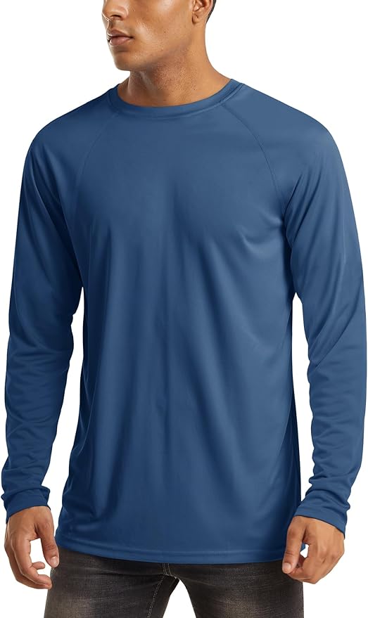 MAGCOMSEN Men's Long Sleeve Shirts UPF 50+ UV Sun Protection Athletic Shirts for Hiking Running Workout Rash Guard