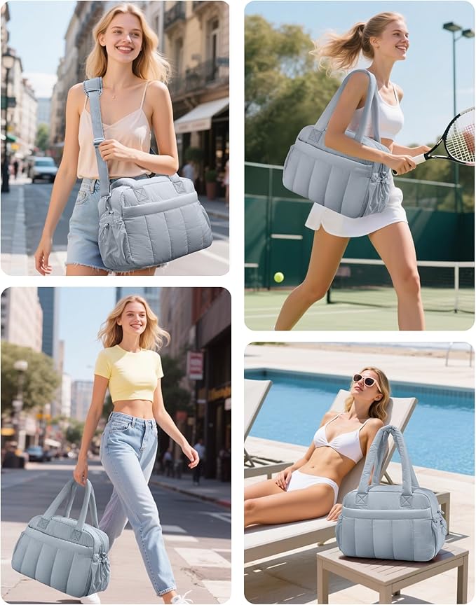 oscaurt Gym Bag for Women Lightweight Duffle Bag for Travel with Toiletry Pouch Water Resistant Carry On Weekender Overnight Duffel