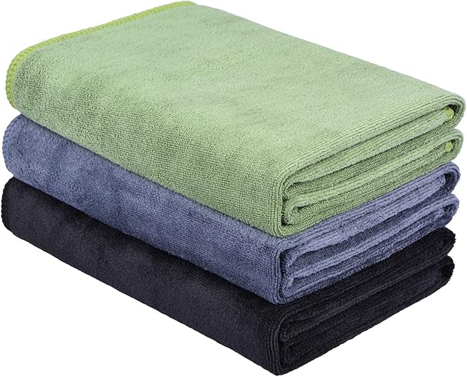 HOPESHINE Gyms Towels for Men & Women Microfiber Exercise Fitness Home Absorbent Sweat Yoga Towels Sports Towels Soft Fast Drying 16inch x32inch 3-Pack