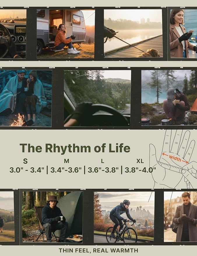 Lightweight Running Winter Gloves, Touch Screen Warm Gloves Liners for Cycling Biking Sporting Driving for Men Women X1