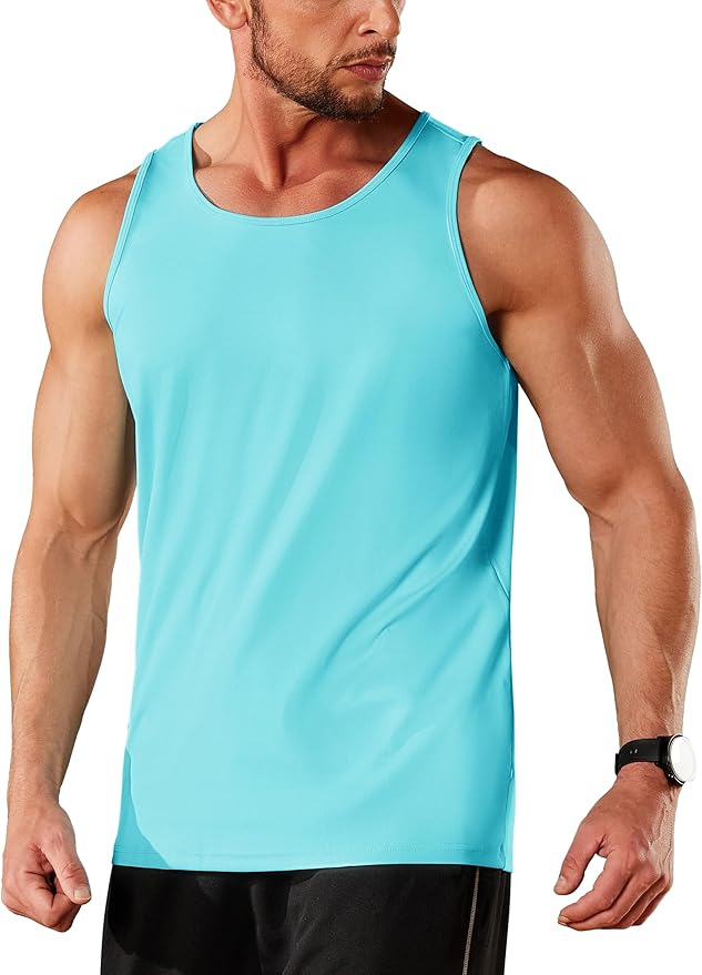 TACVASEN Men's Workout Tank Tops Sleeveless UPF 50+ Summer Sun Shirts Quick Dry for Running Swim Gym Beach