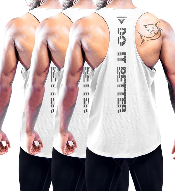 Boyzn Men's 1, 3 or 5 Pack Y-Back Workout Tank Tops, Athletic Muscle Gym Tank Tops, Fitness Bodybuilding Sleeveless T-Shirts
