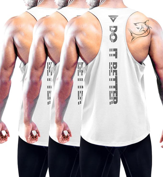 Boyzn Men's 1, 3 or 5 Pack Y-Back Workout Tank Tops, Athletic Muscle Gym Tank Tops, Fitness Bodybuilding Sleeveless T-Shirts