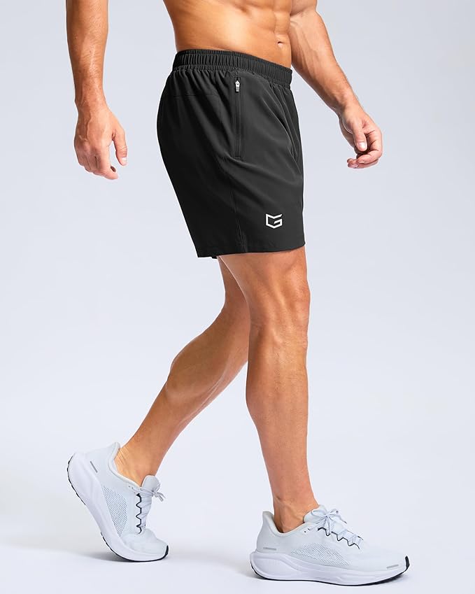 G Gradual Men's Athletic Running Shorts with Zipper Pockets Quick Dry 7"/ 5"/ 9" Workout Gym Shorts for Basketball Hiking