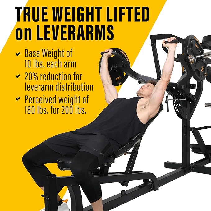 Powertec Fitness Workout Bench Multiystem for Chest, Arms, Legs, 120.1 x 73.3 x 80.5 Inches - Adjustable, Multi-User Weight Machines with Isolateral Arms - Premium at Home Gym Equipment