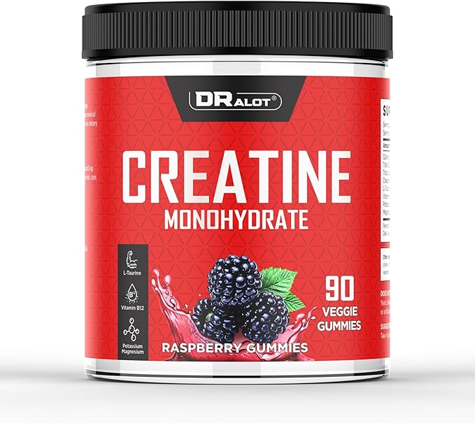 99.99% Creatine Monohydrate Gummies More 15% Strength, 5X Energy & Muscle Support Pre-Workout Complex Creatine for Women & Men with 5000mg Creatine, L-Taurine, B12, Mg & K, Low Calorie, 90 Count
