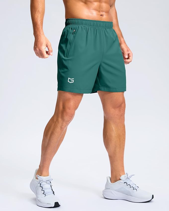 G Gradual Men's Athletic Running Shorts with Zipper Pockets Quick Dry 7"/ 5"/ 9" Workout Gym Shorts for Basketball Hiking