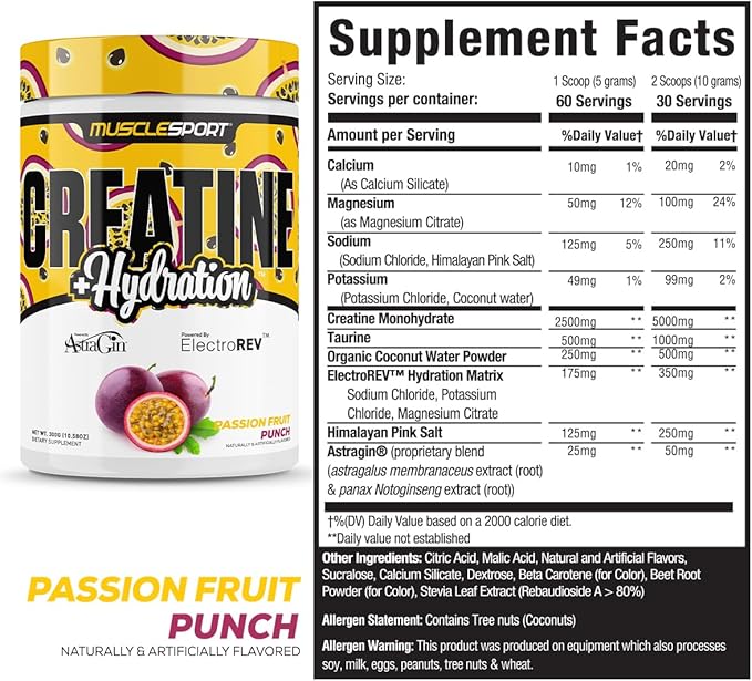 Musclesport Creatine Hydration 300g (Passionfruit)
