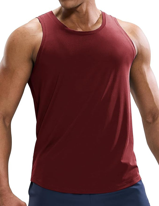 MIER Men's Tank Tops Workout Sleeveless Tee Shirts Muscle Athletic Gym Running Beach Tanks for Men, Quick Dry