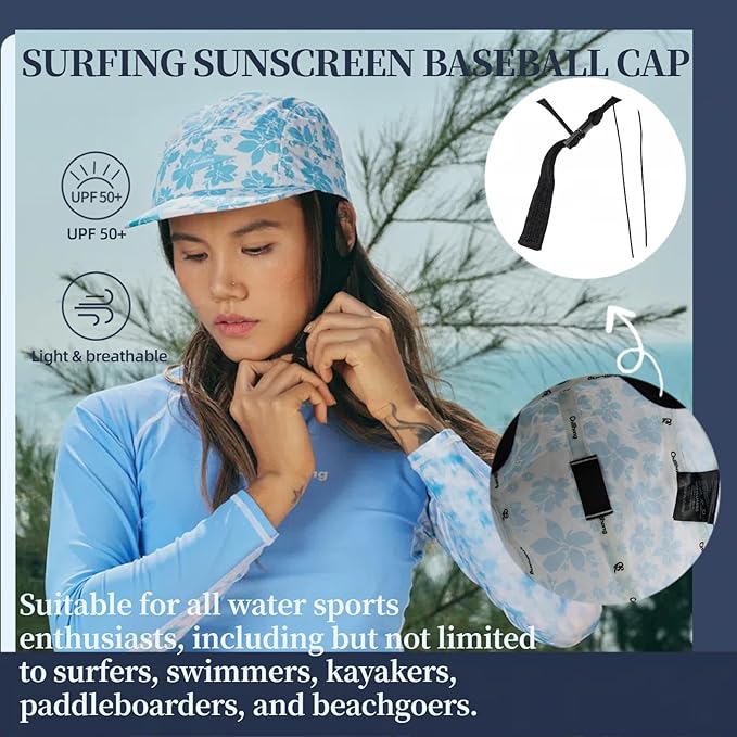 Vintage American-Style Sports Sunscreen Baseball Cap,Outdoor Camping Sunshade Waterproof and Non-Slip Surfing Hat Water Sport