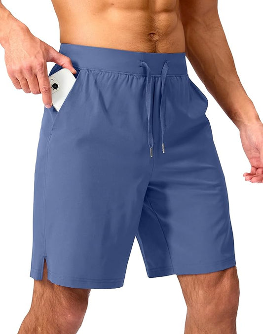 Men's Running Shorts with Zipper Pockets 9 Inch/ 7 Inch / 5 Inch Lightweight Quick Dry Gym Workout Athletic Shorts for Men