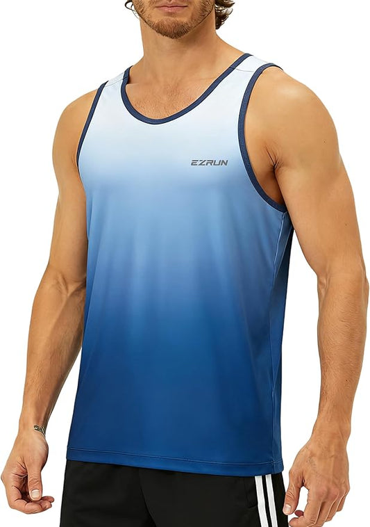 EZRUN Men's Quick Dry Sport Tank Top for Bodybuilding Gym Athletic Jogging Running,Fitness Training Workout Sleeveless Shirts