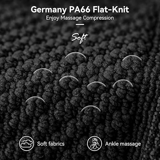 Flat Knitting Ankle Brace For Women&Men, 7-Zone Dynamic Compression Sleeve w/Flex Strap,Foot Support For Sports, Sprained Ankle, Achilles Tendonitis, Plantar Fasciitis Relief(Pack of1)XL, Black