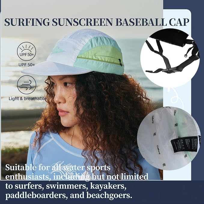 Vintage American-Style Sports Sunscreen Baseball Cap,Outdoor Camping Sunshade Waterproof and Non-Slip Surfing Hat Water Sport