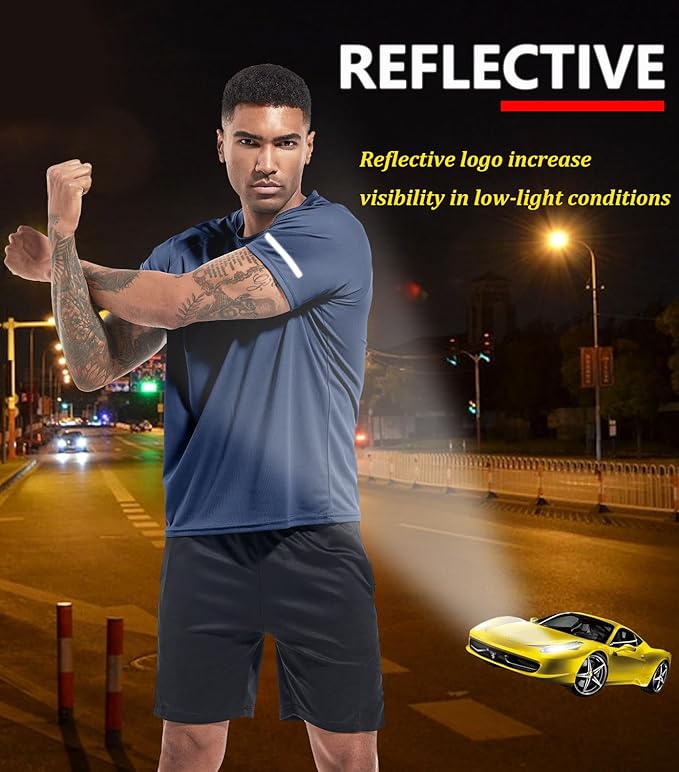 Boyzn 1, 3, 5 or 7 Pack Men's Workout Running Shirts, Dry Fit Moisture Wicking T-Shirt, Gym Athletic Short Sleeve Tee Shirts