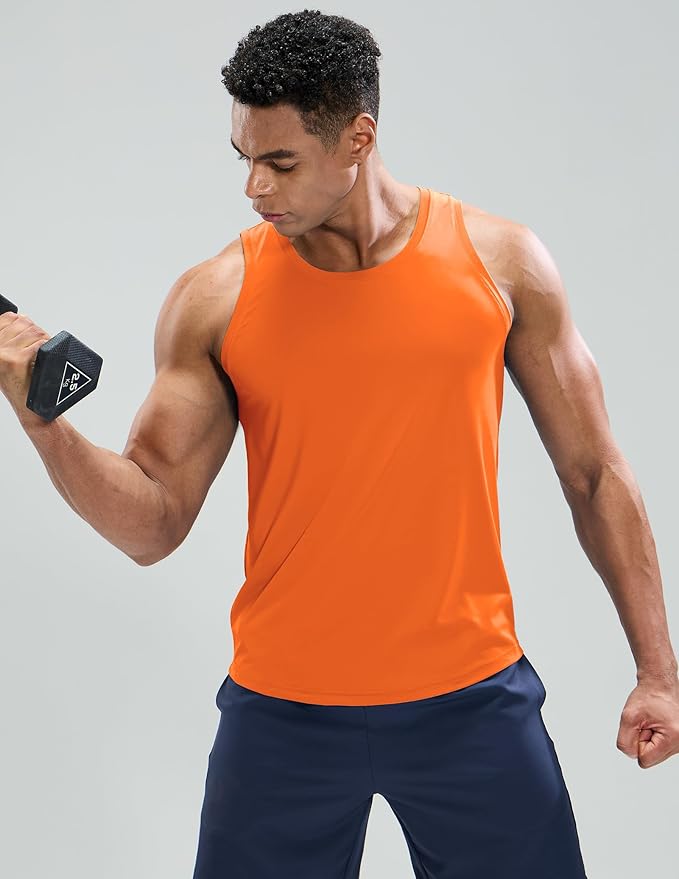 MIER Men's Tank Tops Workout Sleeveless Tee Shirts Muscle Athletic Gym Running Beach Tanks for Men, Quick Dry