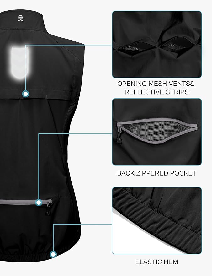 Little Donkey Andy Women's Lightweight Quick Dry Vest Summer Windproof Sleeveless Elastic Jacket for Golfing Cycling Running