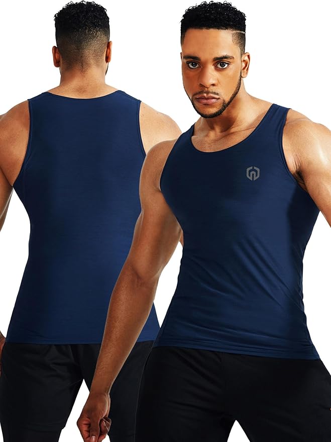 NELEUS Men's 3 Pack Dry Fit Compression Tank Top
