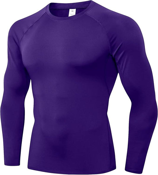 Compression Shirt Men Long Sleeve Quick Dry T-Shirt Athletic Workout Base Layer Running Sports Gym Undershirts