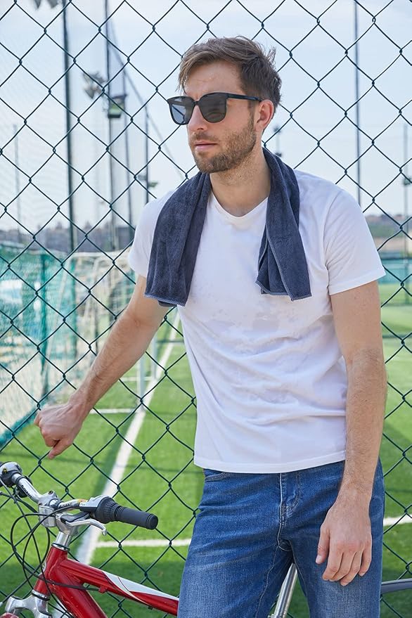 HOPESHIN Gyms Yoga Towels - Absorbent Microfiber Workout Towels for Men & Women, Soft, Fast Drying 3 Pack, 16x32 Inch