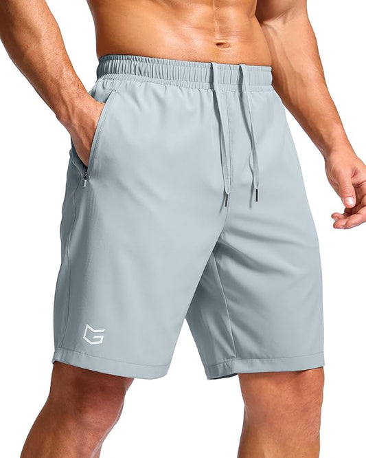 G Gradual Men's Athletic Running Shorts with Zipper Pockets Quick Dry 7"/ 5"/ 9" Workout Gym Shorts for Basketball Hiking