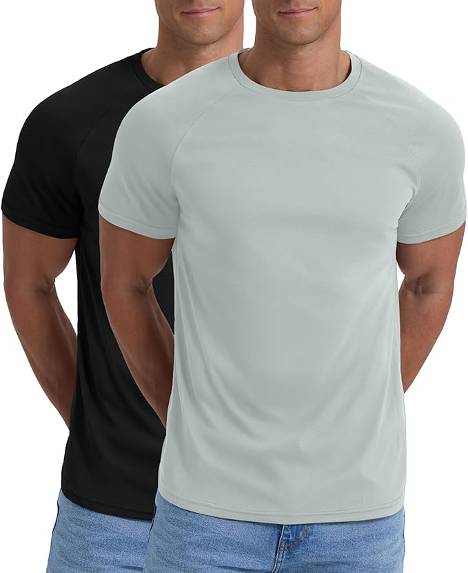 Askdeer Men's T-Shirt Short Sleeve Quick Dry Shirts Lightweight Workout Athletic Tees for Running, Beach, Hiking